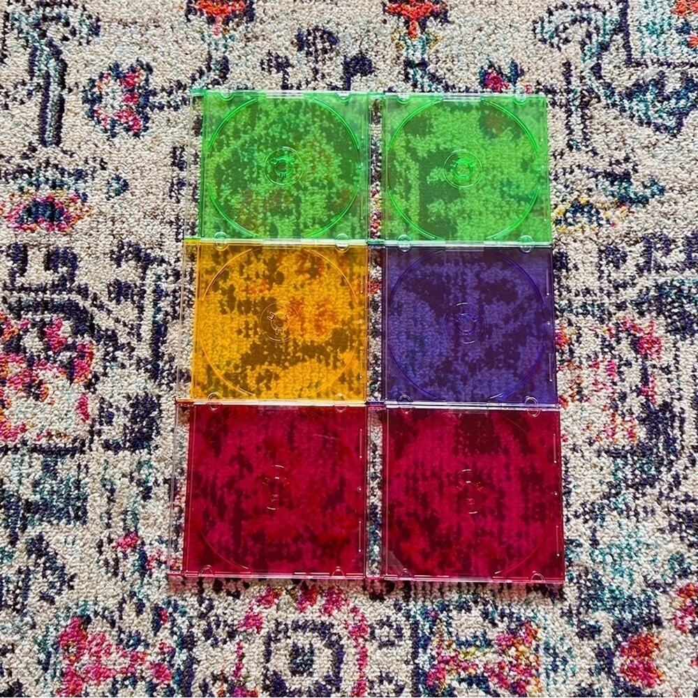 NWOT✨ Set of 6 Slim Jewel CD Cases 5mm Assorted Colors Media Storage